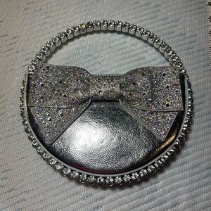 NWT Betsey Johnson Rhinestone Sparkle Bag with Sparkle bow! Round and Unique!